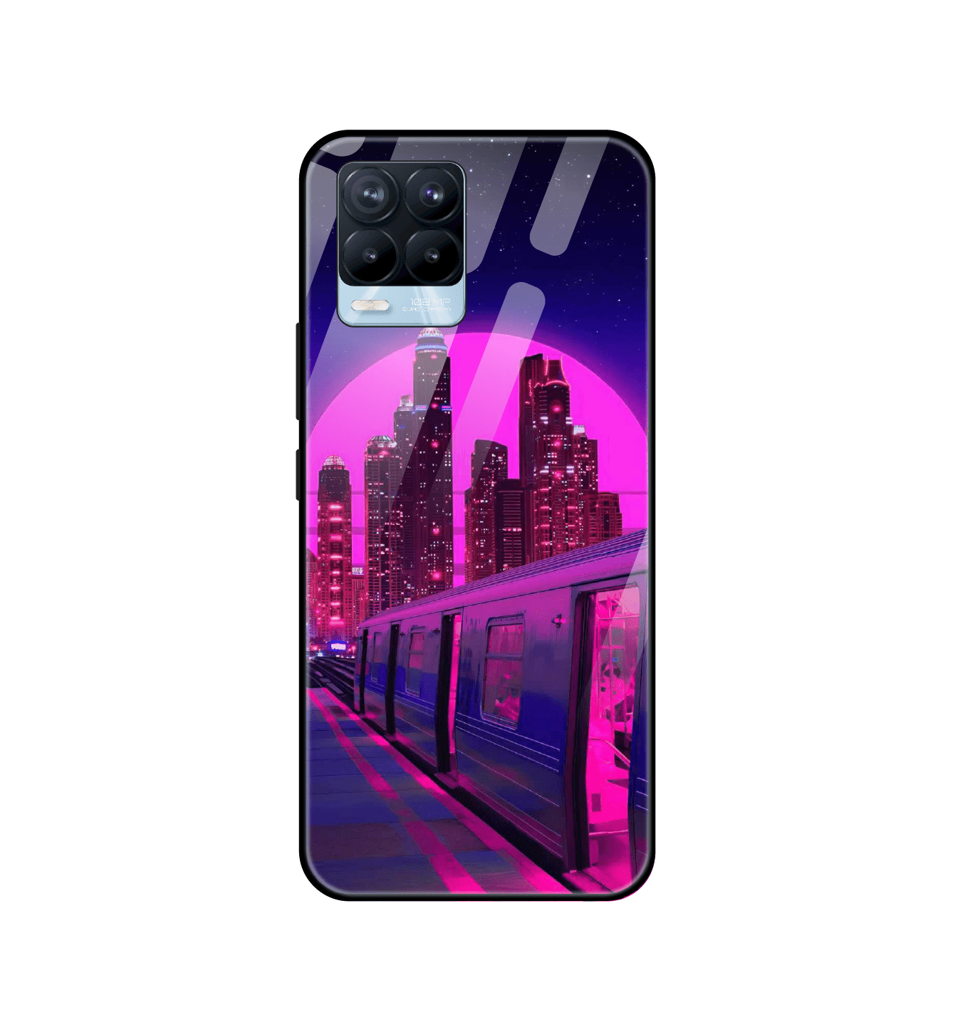Neon City  Synthwave - Glass Cases For Realme Models