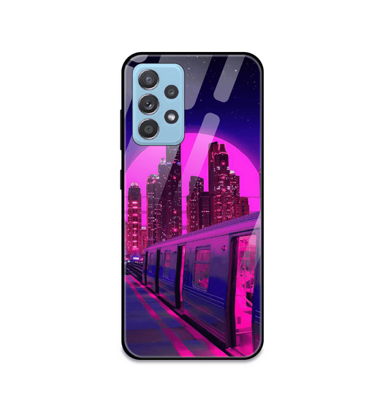 Neon City Synthwave - Glass Case For Samsung Models
