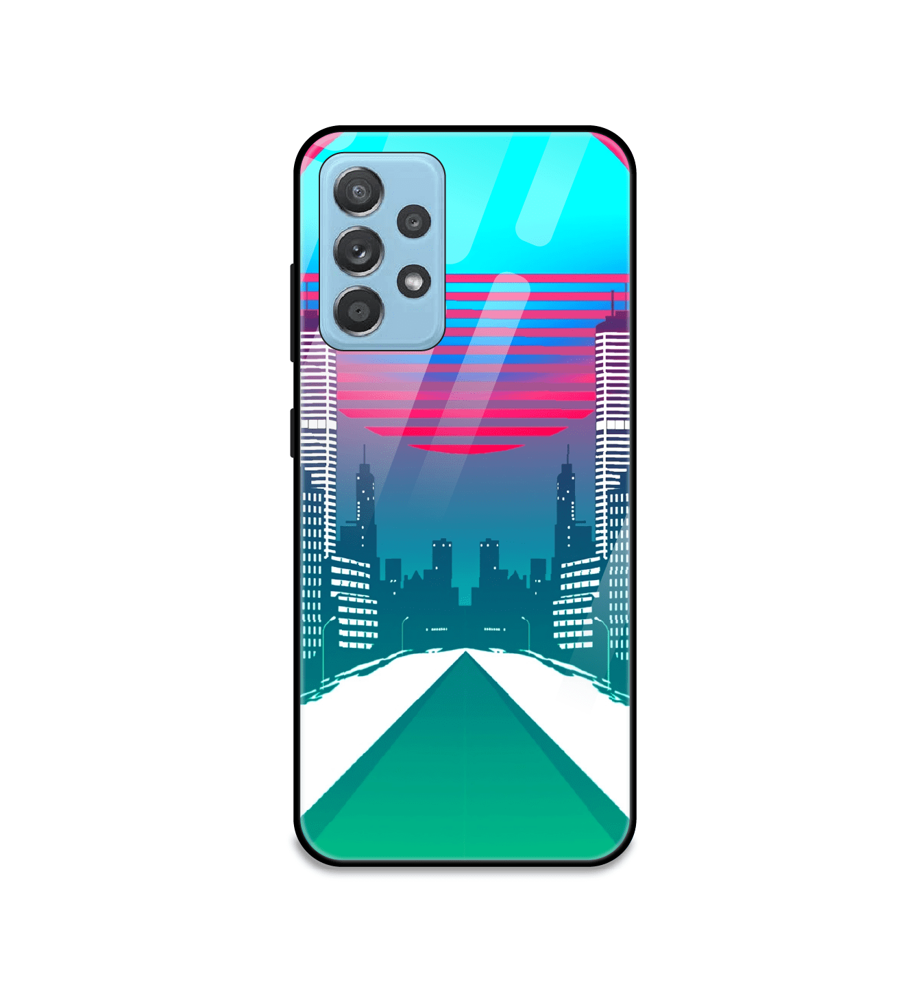 Citylight Synthwave - Glass Case For Samsung Models