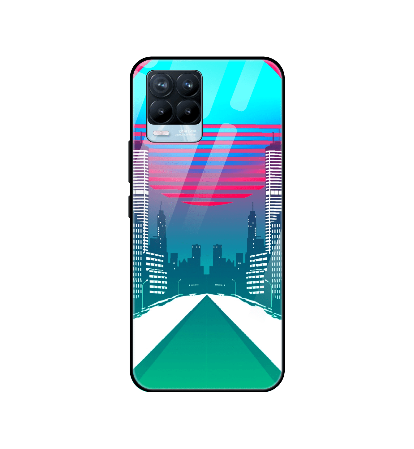Citylight Synthwave - Glass Cases For Realme Models
