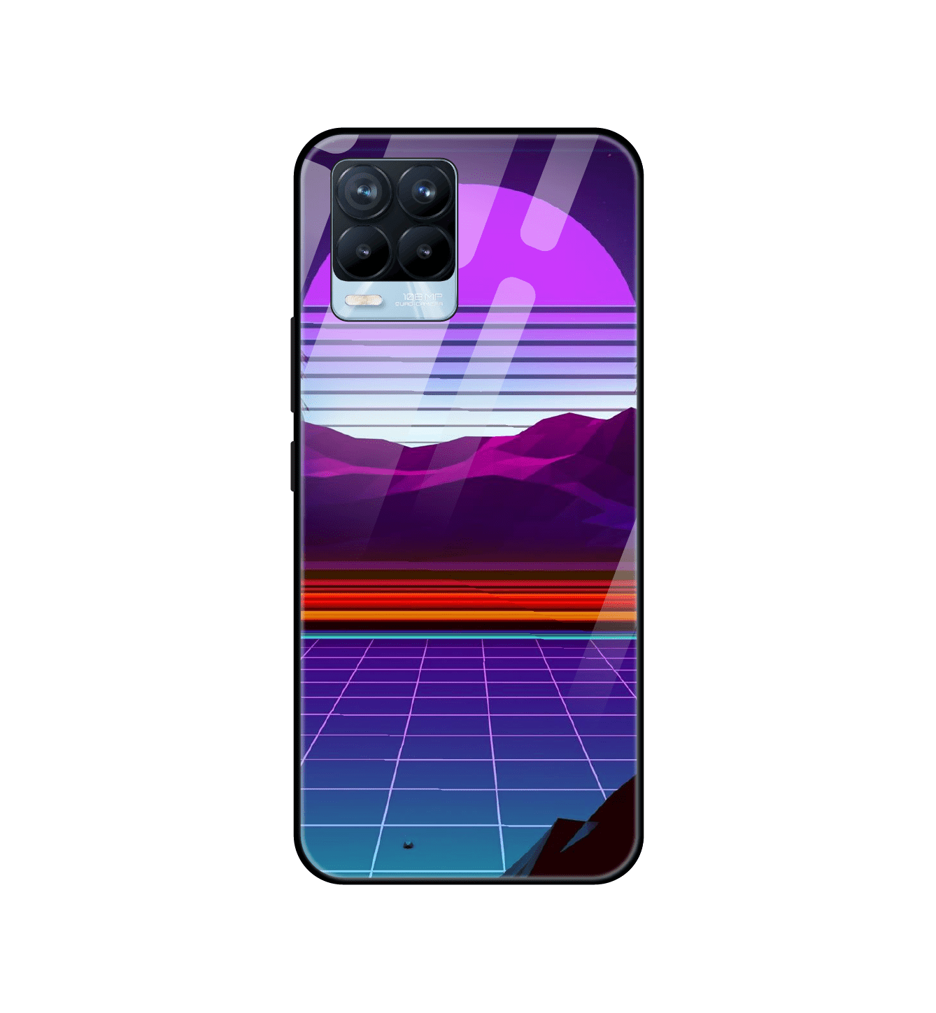 Electrofloor Synthwave - Glass Cases For Realme Models