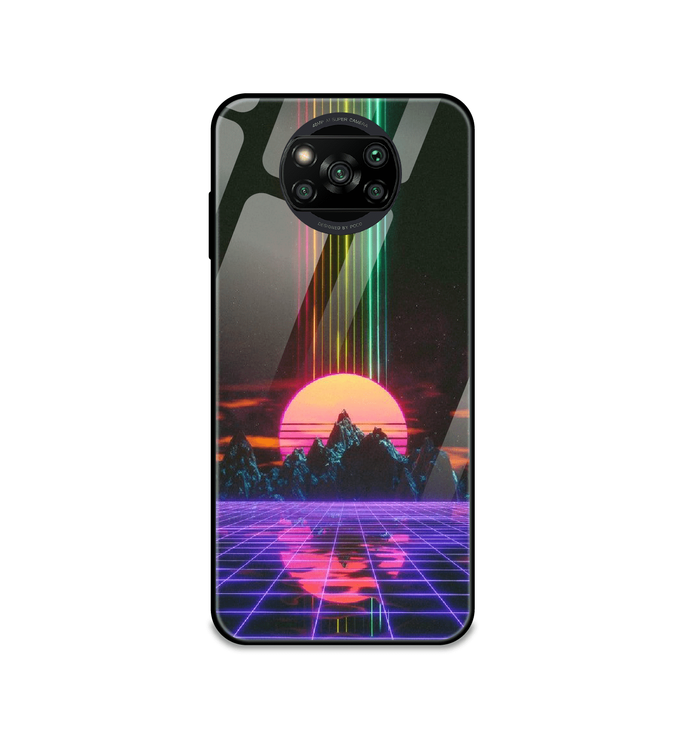 Retro Sunset Synthwave  - Glass Cases For Poco Models