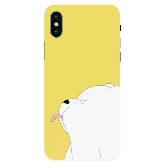 White Teddy On Yellow Background - Hard Cases For Apple iPhone Models