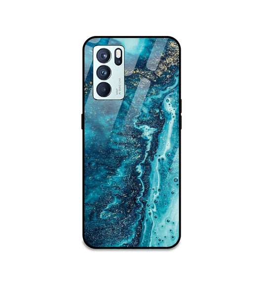 Blue Watermarble - Glass Case For Oppo Models