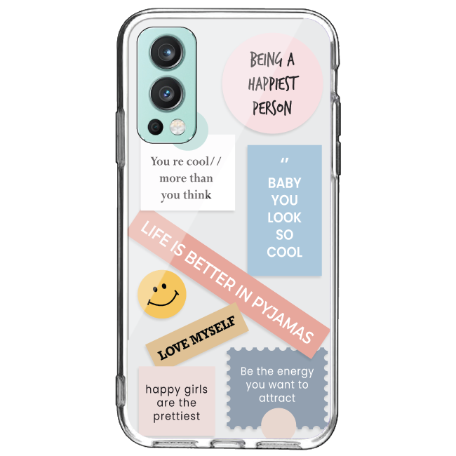 Be Happy - Clear Printed Case For OnePlus Models