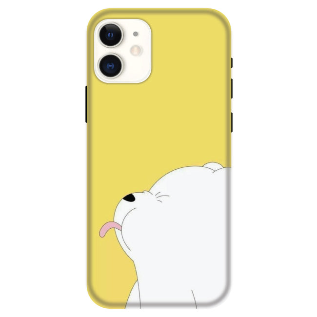 White Teddy On Yellow Background - Hard Cases For Apple iPhone Models