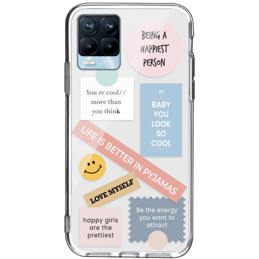 Be Happy  - Clear Printed Case For Realme Models
