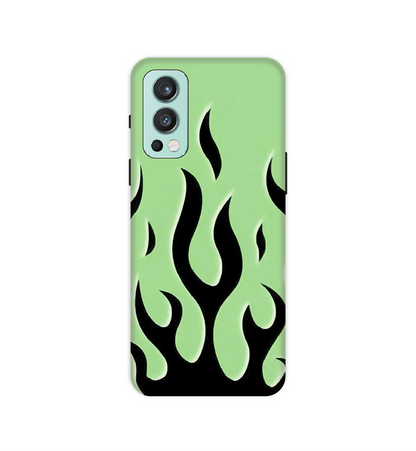 Green & Black Flames -  Hard Cases For One Plus Models