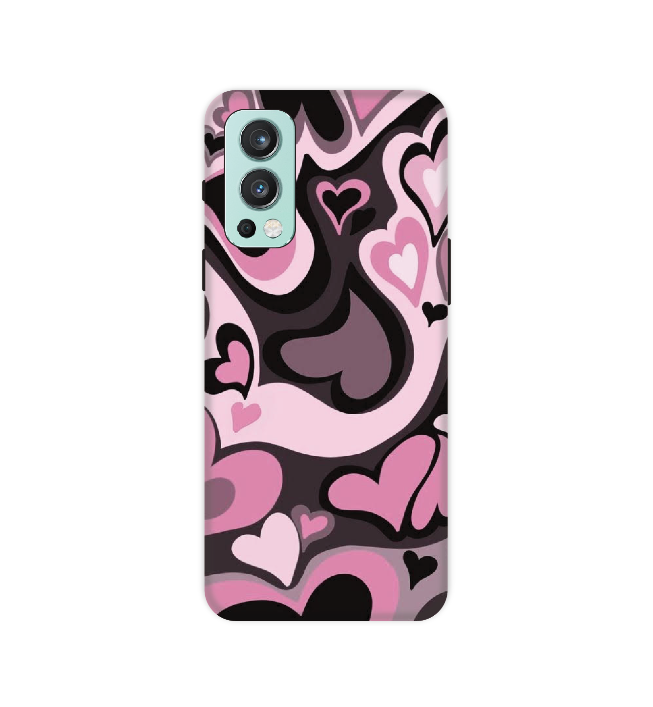 Pink & Black Mini Hearts - Hard Cases For One Plus Models