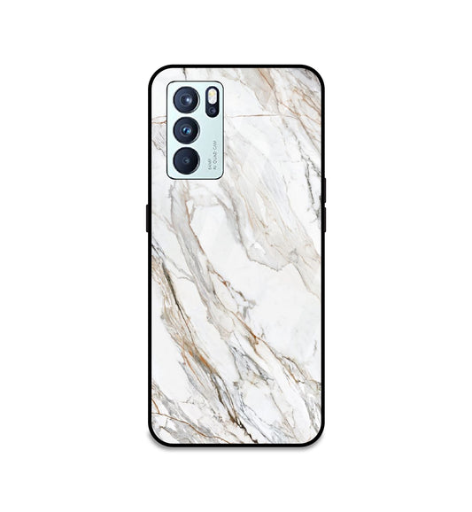 White Marble - Glass Case For Oppo Models