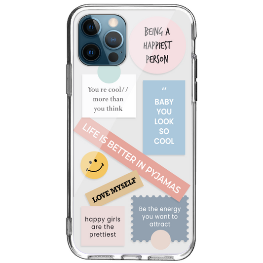 Be Happy - Clear Printed Case For Apple iPhone Models
