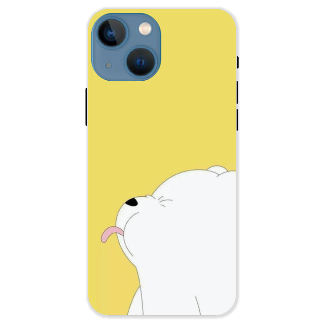 White Teddy On Yellow Background - Hard Cases For Apple iPhone Models