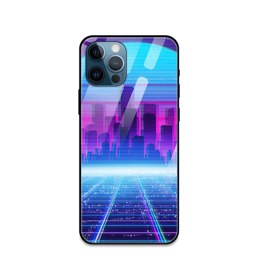 Cityscape Synthwave - Glass Cases For iPhone Models