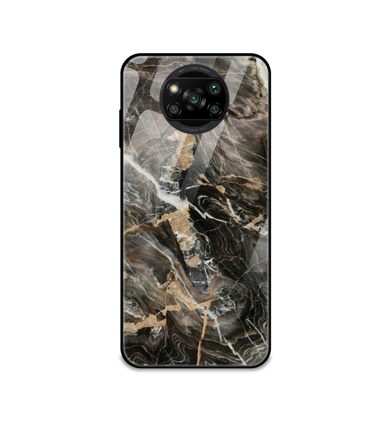 24K Gold Marble - Glass Cases For Poco Models