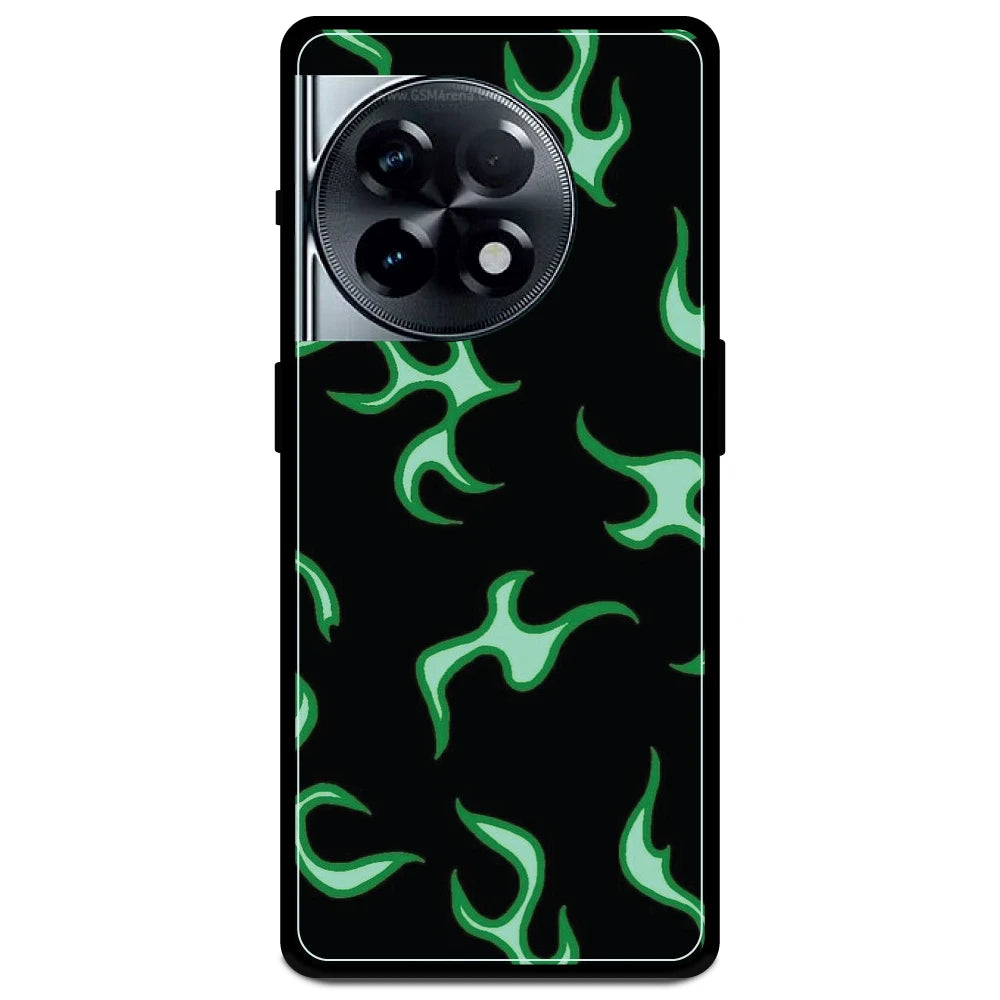 Green Flames - Armor Case For OnePlus Models One Plus Nord 11R