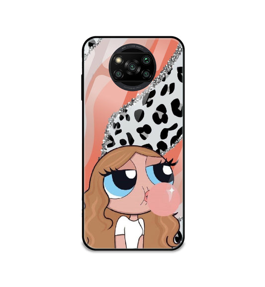 Peach Print Baddie Girl - Glass Cases For Poco Models