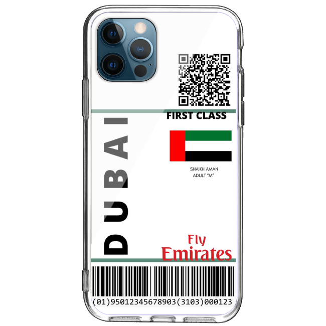 Dubai Ticket - Clear Printed Case For Apple iPhone Models