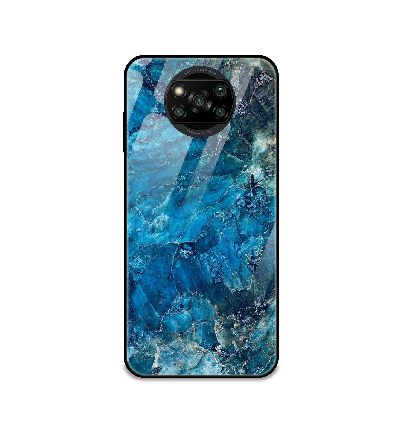 Blue Crystal Marble - Glass Cases For Poco Models