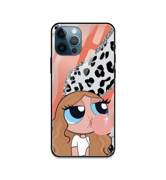 Peach Print Baddie Girl - Glass Cases For iPhone Models
