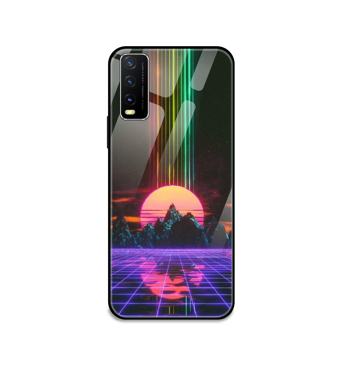 Retro Sunset Synthwave - Glass Cases For Vivo Models