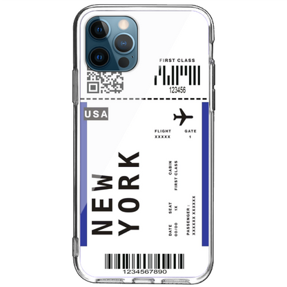 New York Ticket - Clear Printed Case For Apple iPhone Models