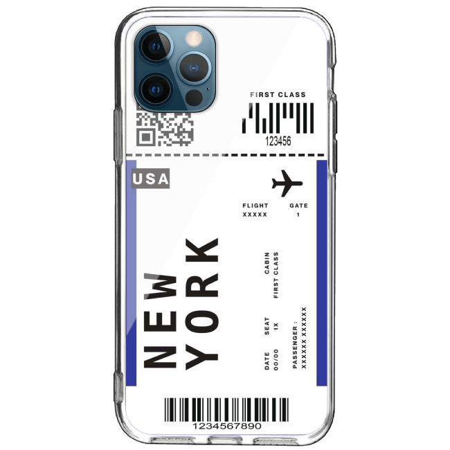 New York Ticket - Clear Printed Silicone Case For Apple iPhone Models