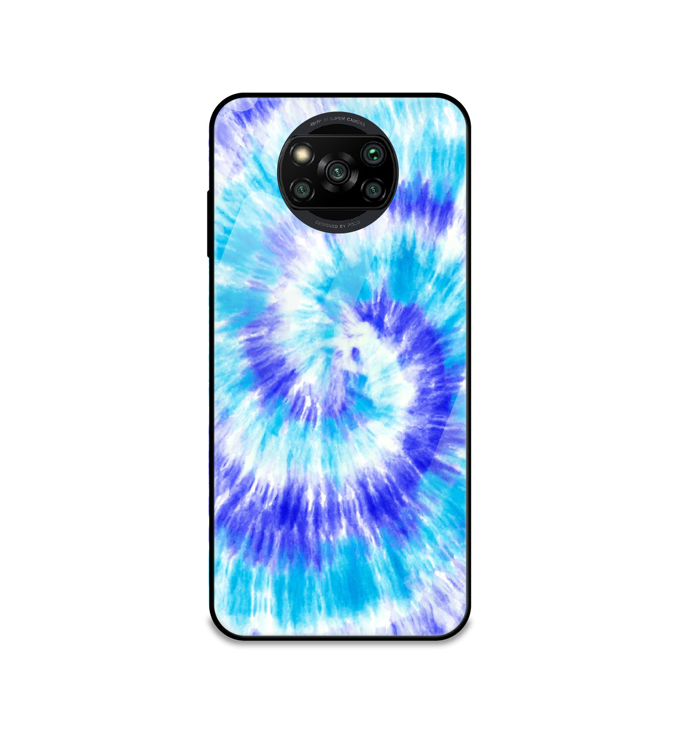 Aqua Tie Dye - Glass Cases For Poco Models