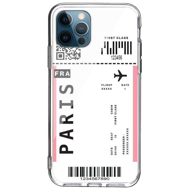 Paris Ticket - Clear Printed Silicone Case For Apple iPhone Models