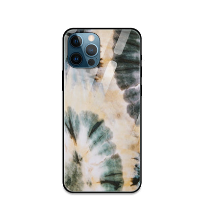 Black And Gold Tie Dye - Glass Cases For iPhone Models
