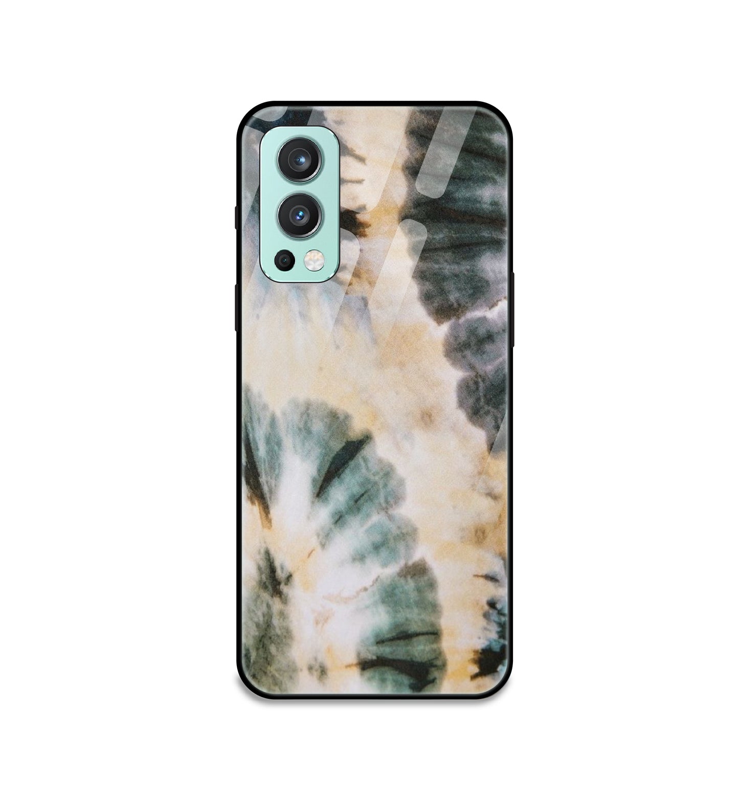 Black And Gold Tie Dye - Glass Case For OnePlus Models
