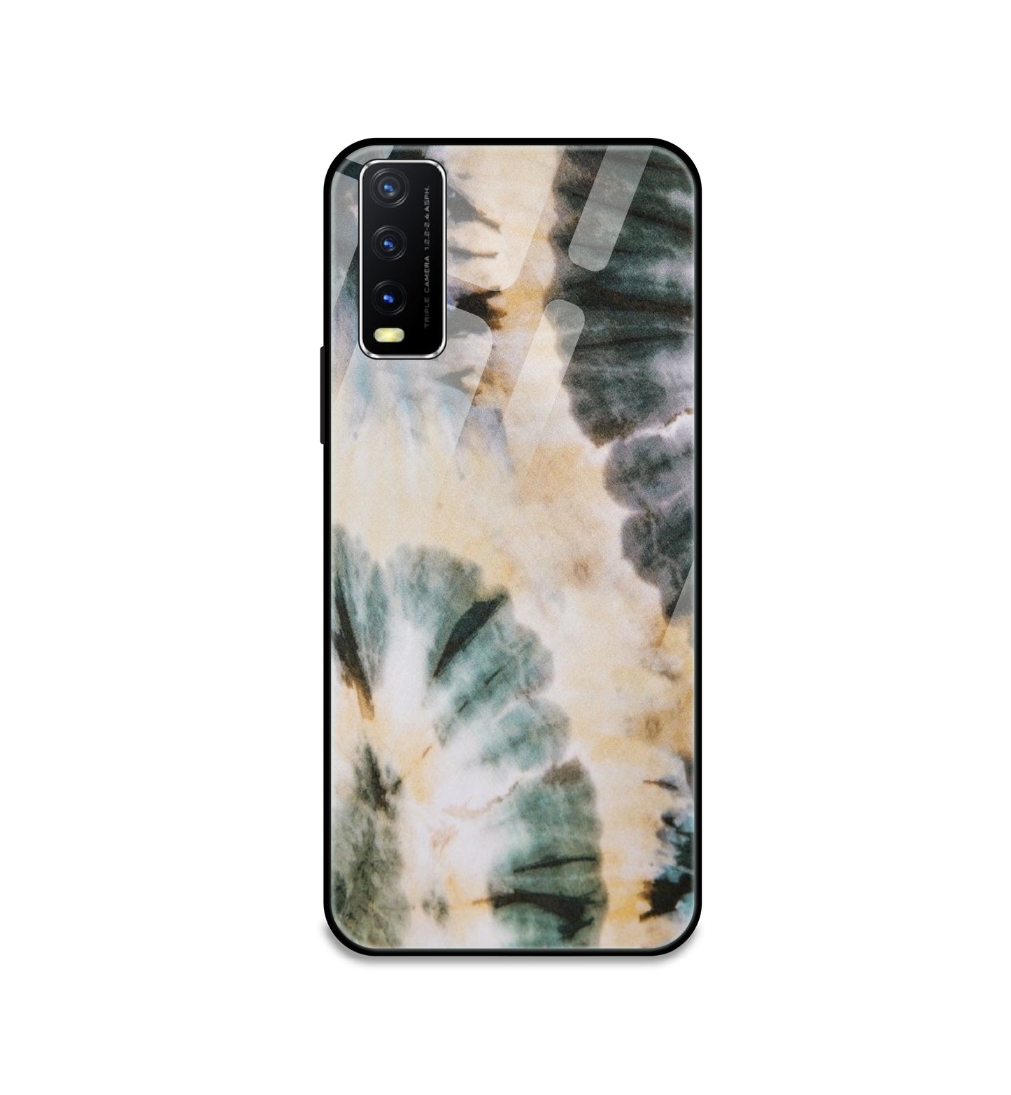 Black And Gold Tie Dye - Glass Case For Vivo Models