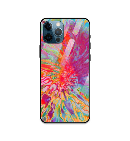 Orange Splash Tie Dye - Glass Cases For iPhone Models