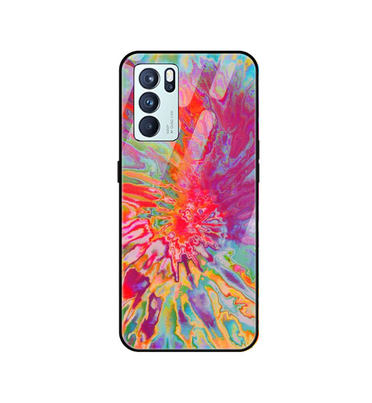 Orange Splash Tie Dye - Glass Cases For Oppo Models