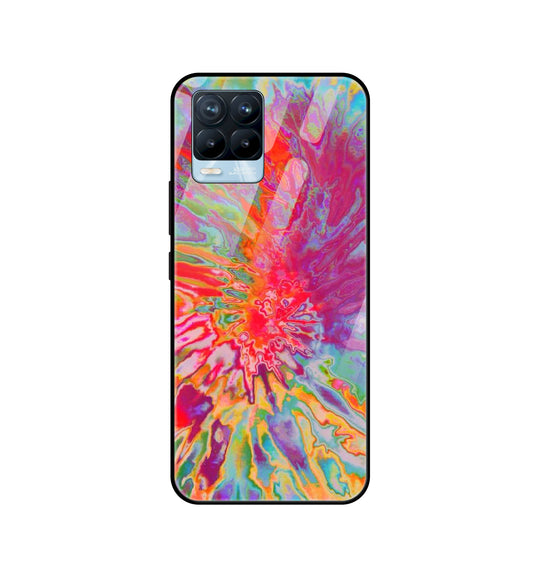 Orange Splash Tie Dye - Glass Case For Realme Models