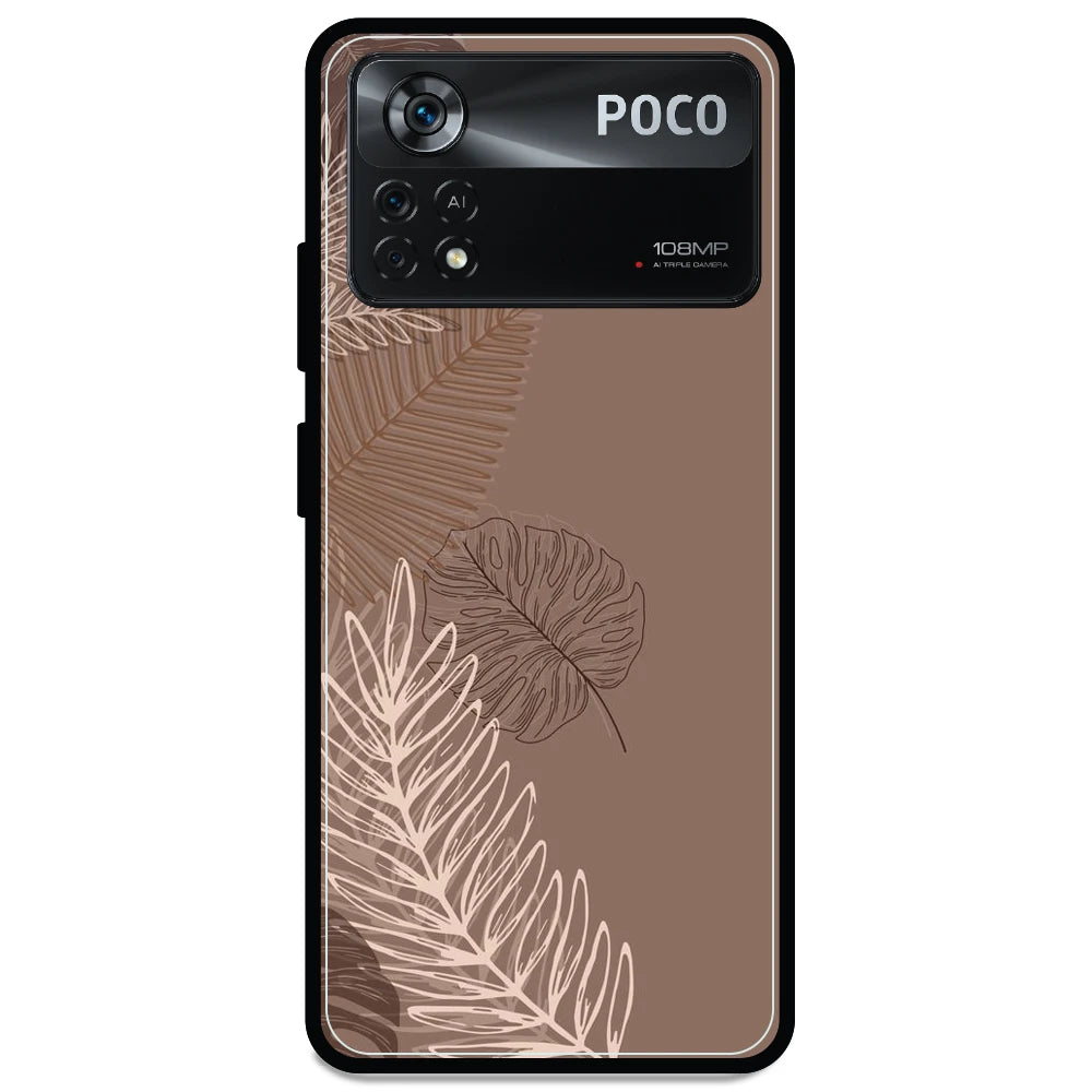 Brown Leaves - Armor Case For Poco Models Poco X4 Pro 5G
