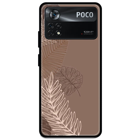 Brown Leaves - Armor Case For Poco Models Poco X4 Pro 5G