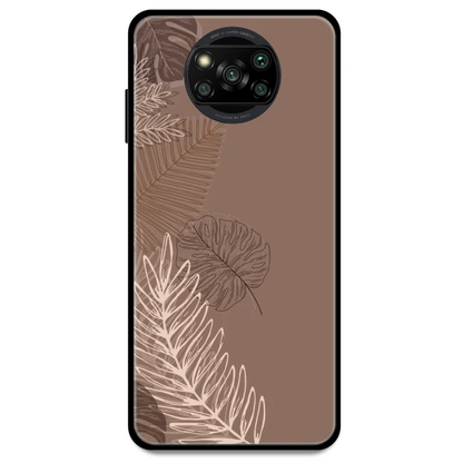 Brown Leaves - Armor Case For Poco Models Poco X3 Pro