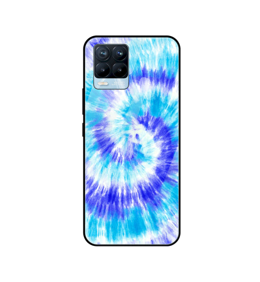 Aqua Tie Dye - Glass Case For Realme Models