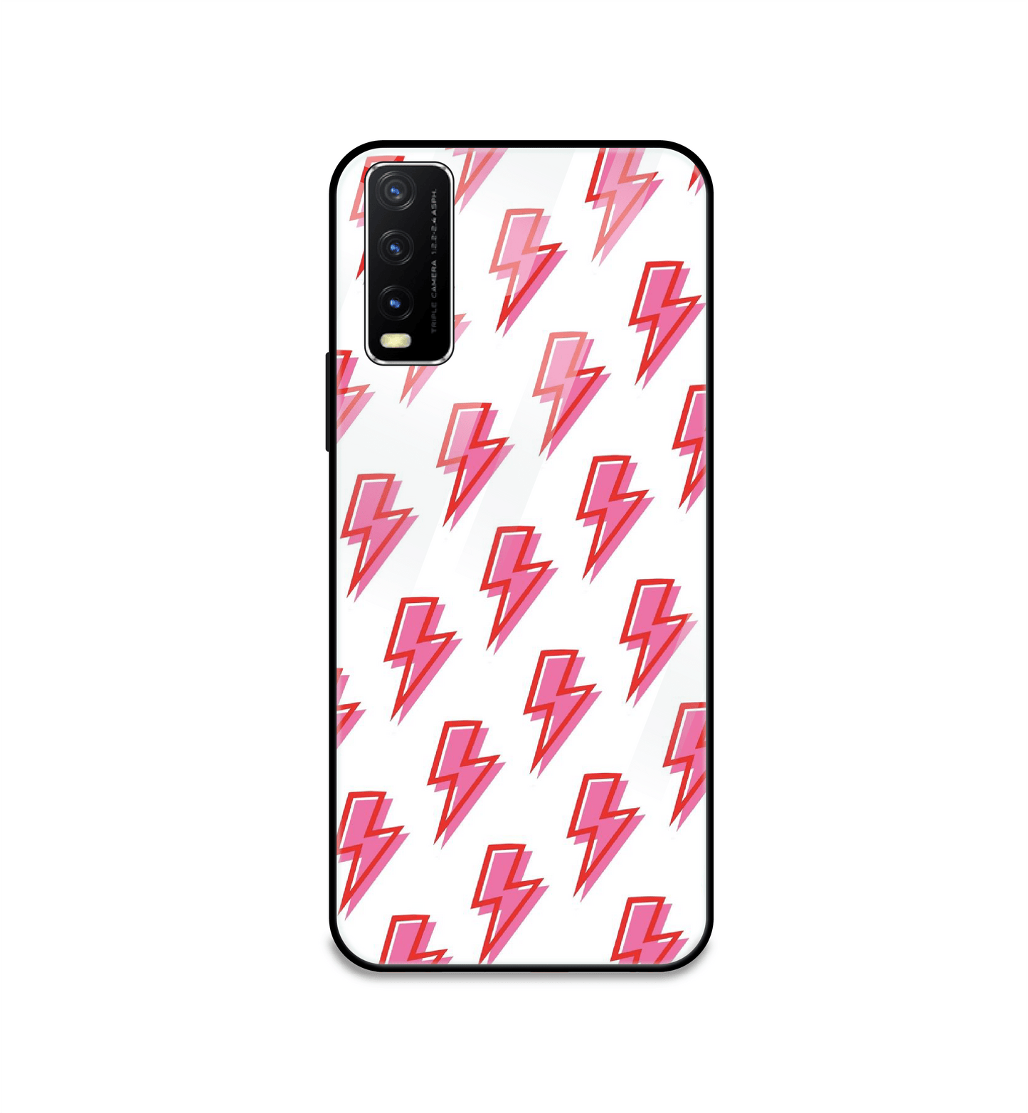 Pink Lightning Bolts - Glass Case For Vivo Models