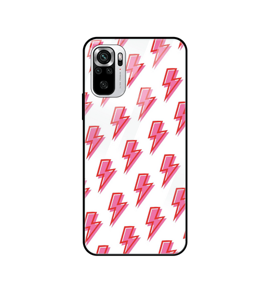 Pink Lightning Bolts - Glass Case For Redmi Models