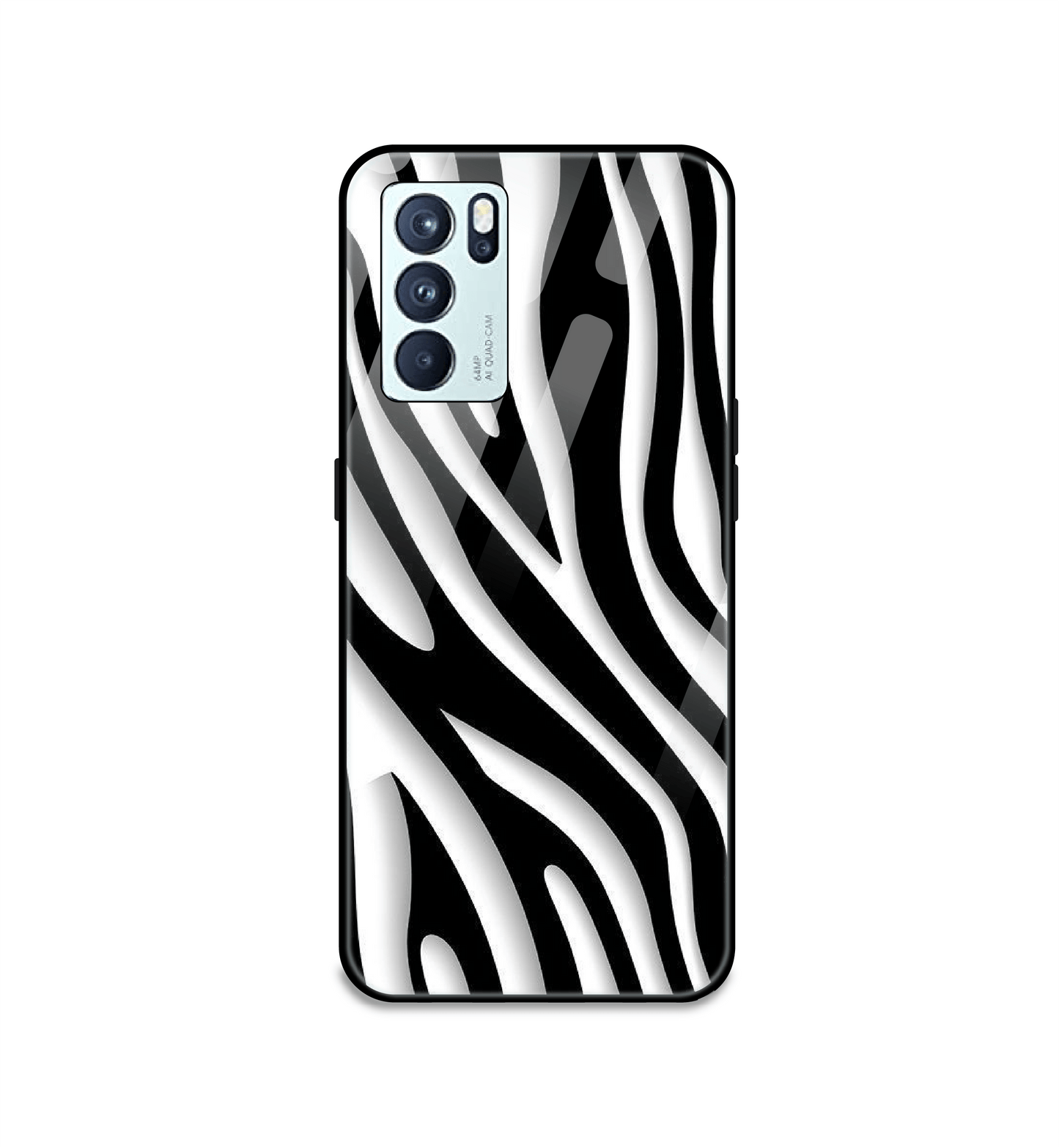 Zebra Print - Glass Case For Oppo Models