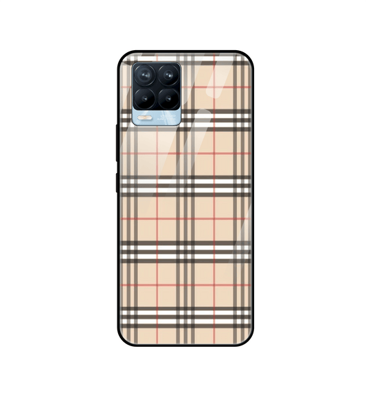 Yellow Checks - Glass Case For Realme Models