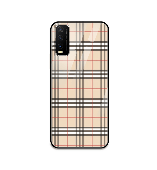 Yellow Checks - Glass Case For Vivo Models