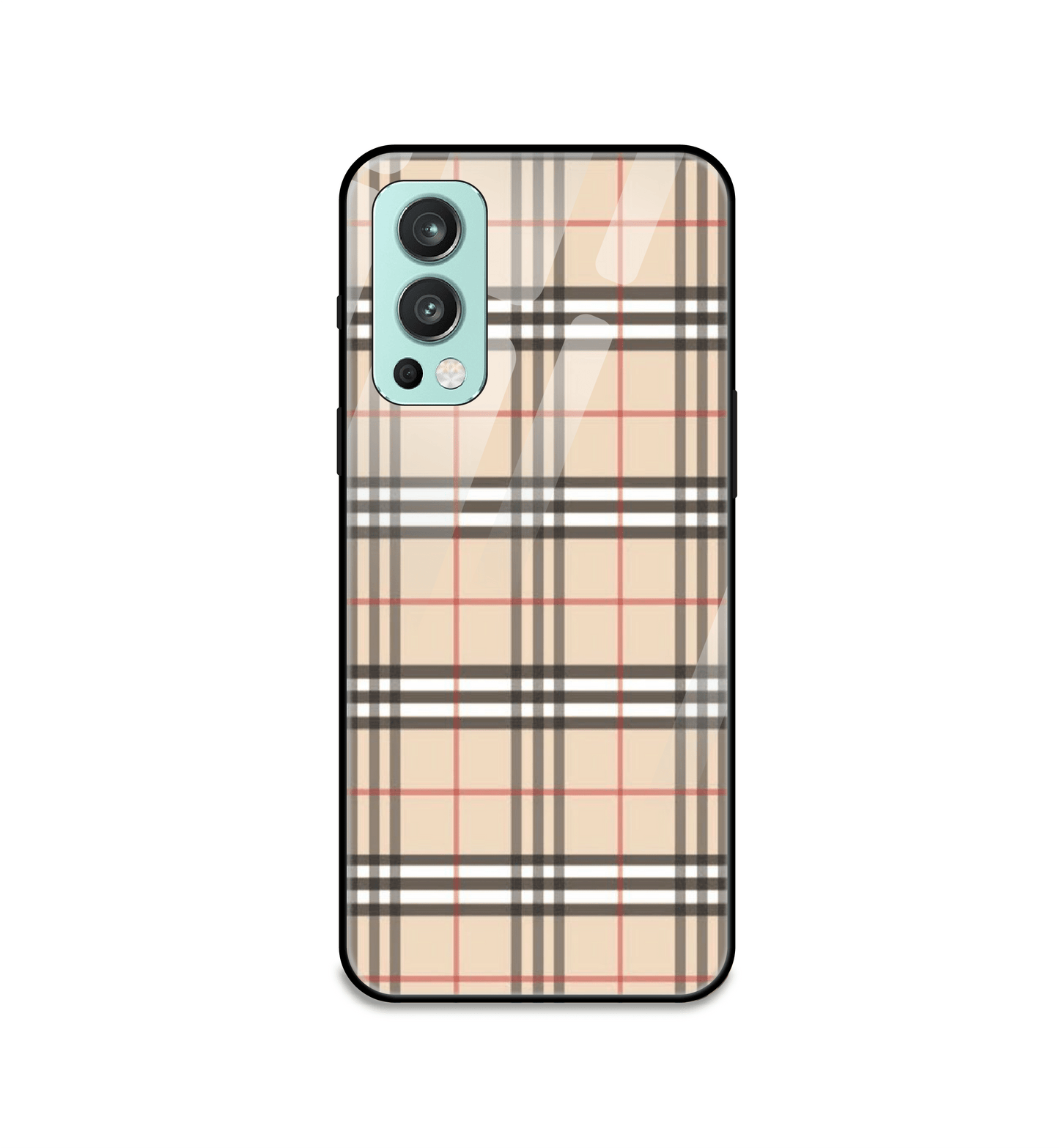 Yellow Checks - Glass Case For One Plus Models