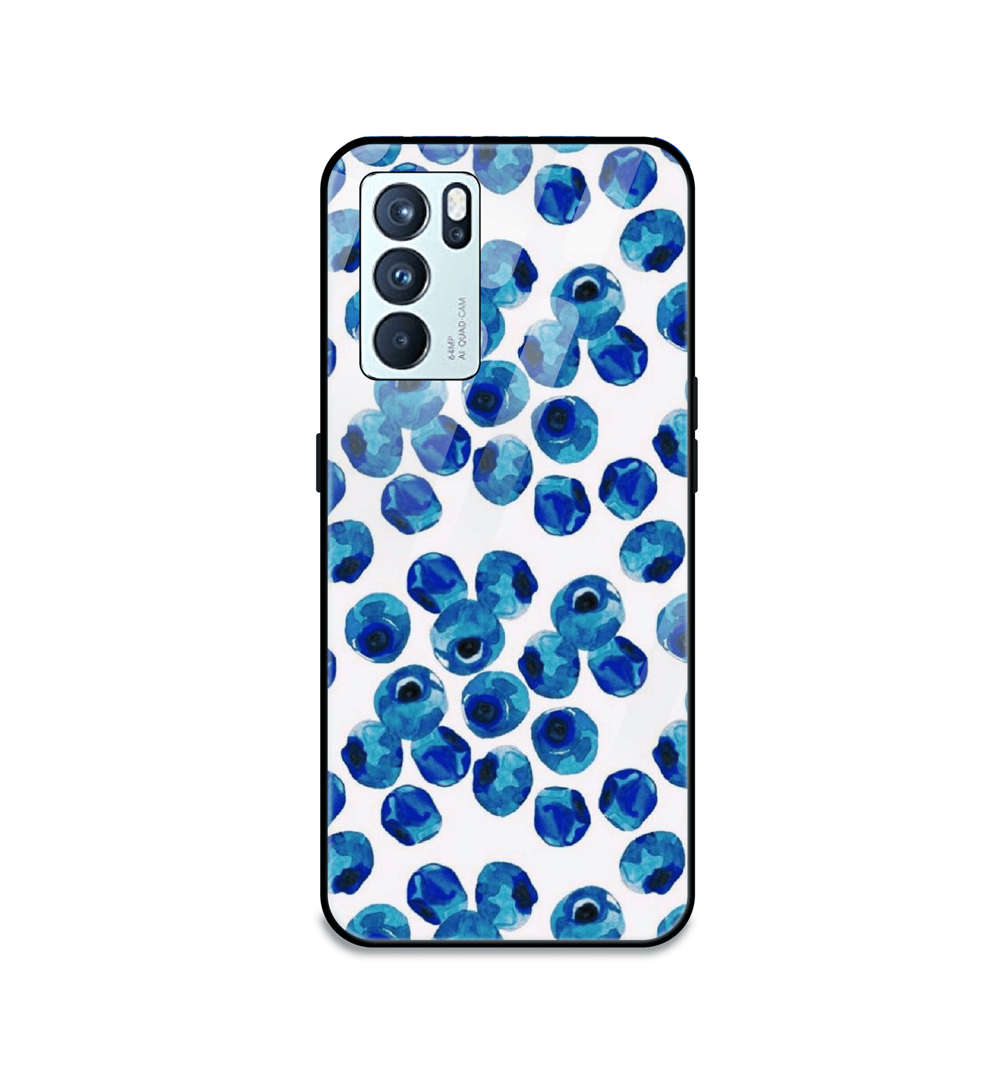 Blueberries - Glass Case For Oppo Models