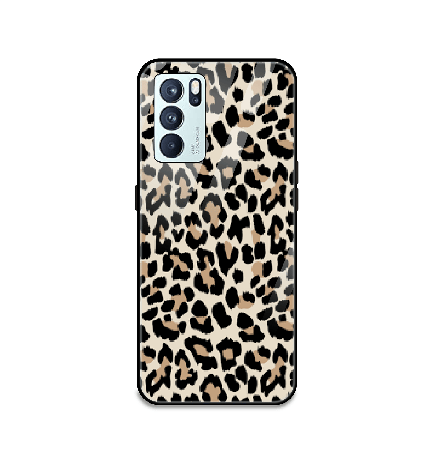 Leopard Print - Glass Case For Oppo Models