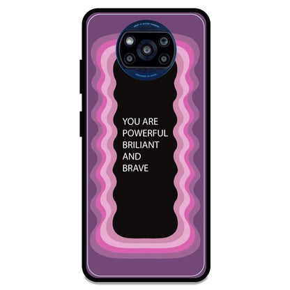 'You Are Powerful, Brilliant & Brave' - Armor Case For Poco Models Poco X3 Pro