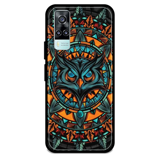 Owl Art - Glossy Metal Silicone Case For Vivo Models