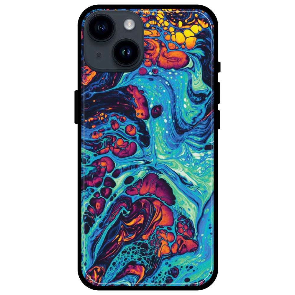 Blue And Orange Swirl - Armor Case For Apple iPhone Models 14