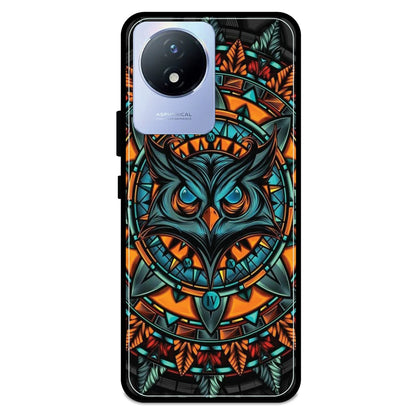 Owl Art - Glossy Metal Silicone Case For Vivo Models